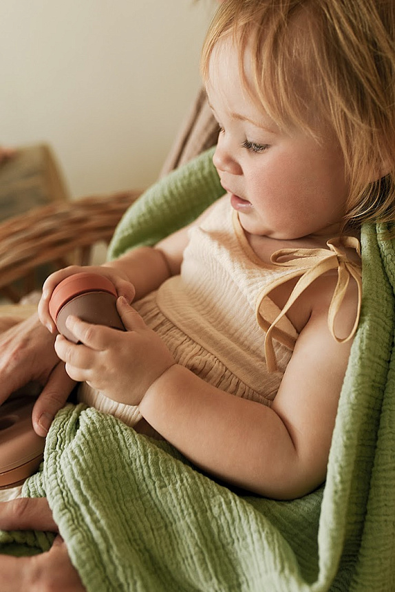 Набор муслиновых пеленок LUKNO, белая ива/лавровый лист