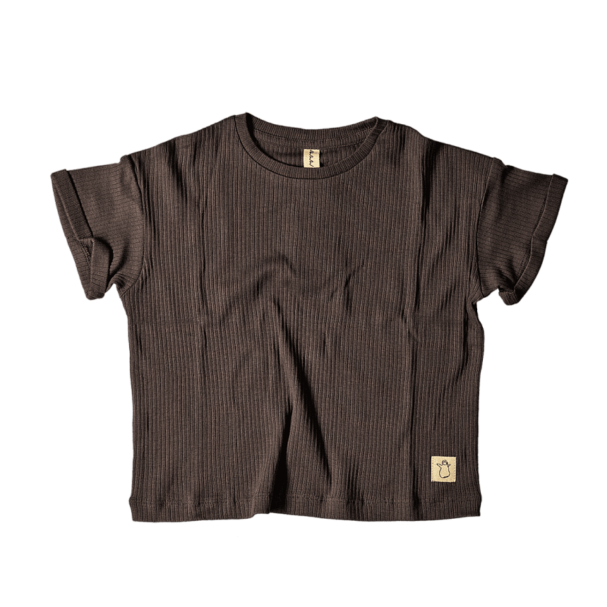 Футболка в рубчик oversize пепел