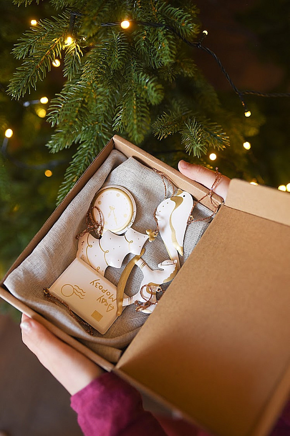 Елочная игрушка LUKNO &quot;Елка&quot;, золотая