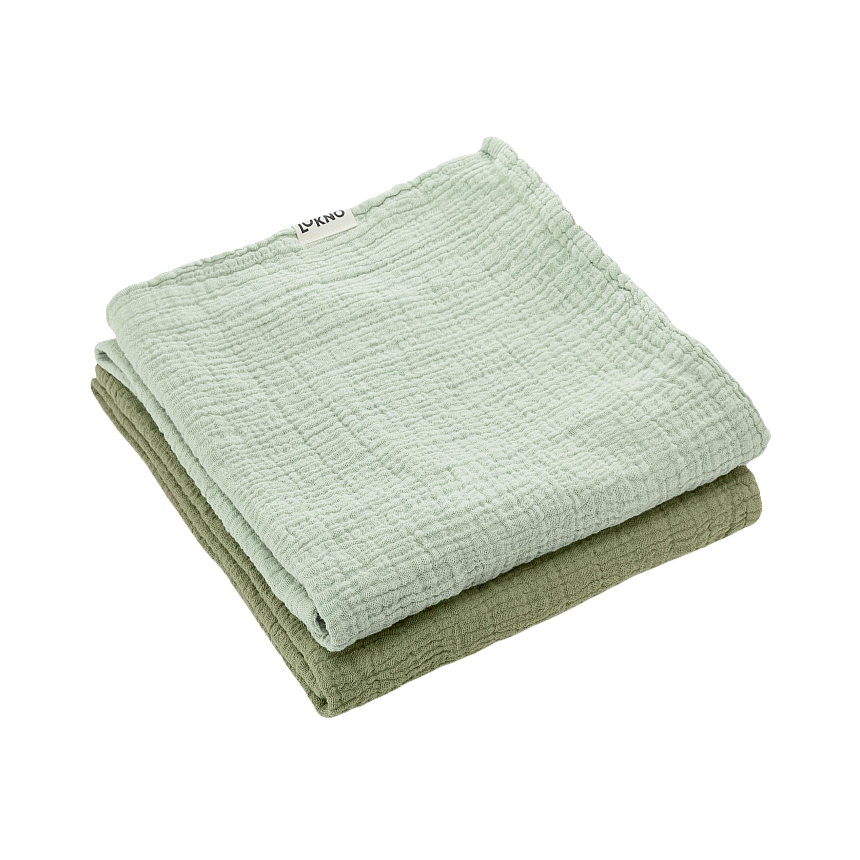 Набор муслиновых пеленок LUKNO, белая ива/лавровый лист