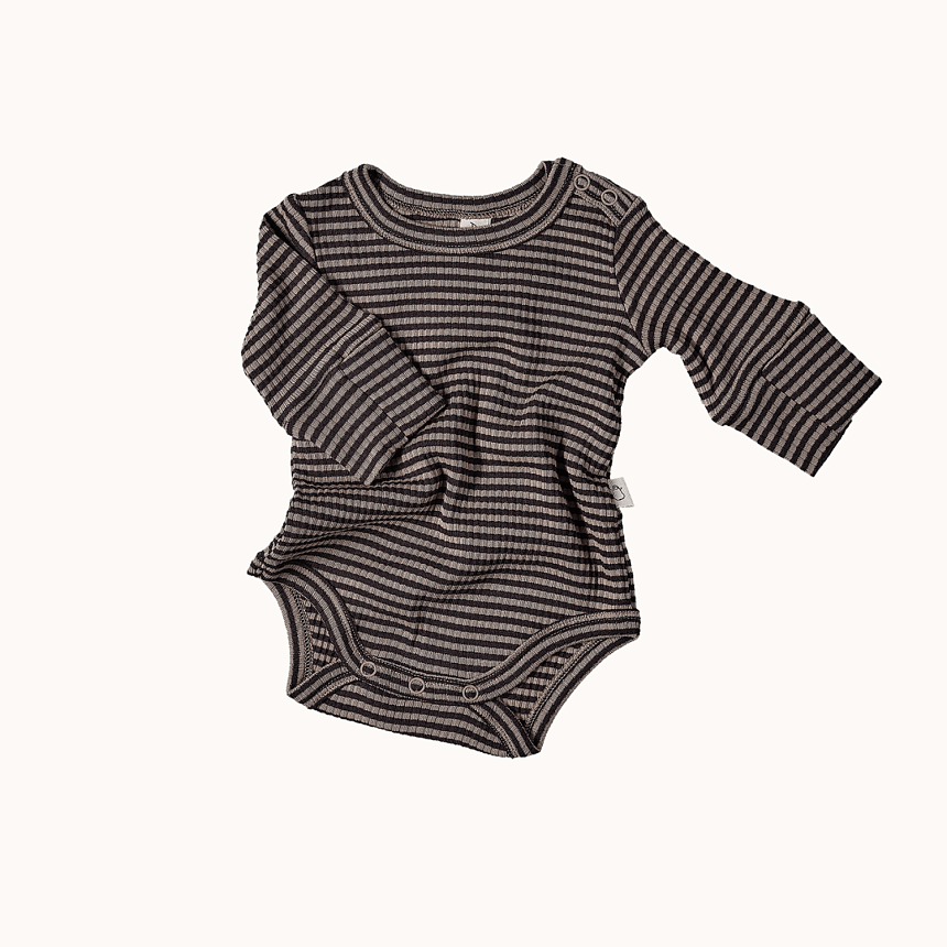 Боди с длинным рукавом халва/кофе