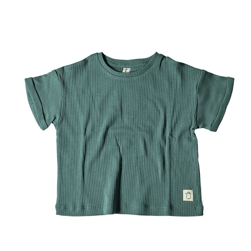 Футболка в рубчик oversize изумруд