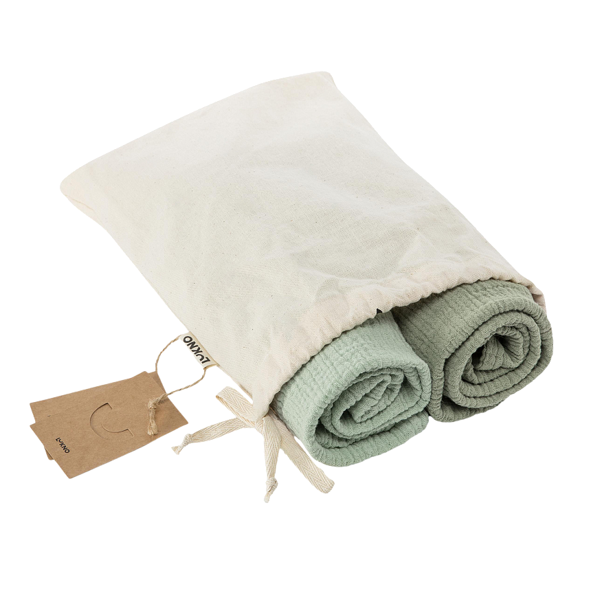 Набор муслиновых пеленок LUKNO, белая ива/лавровый лист