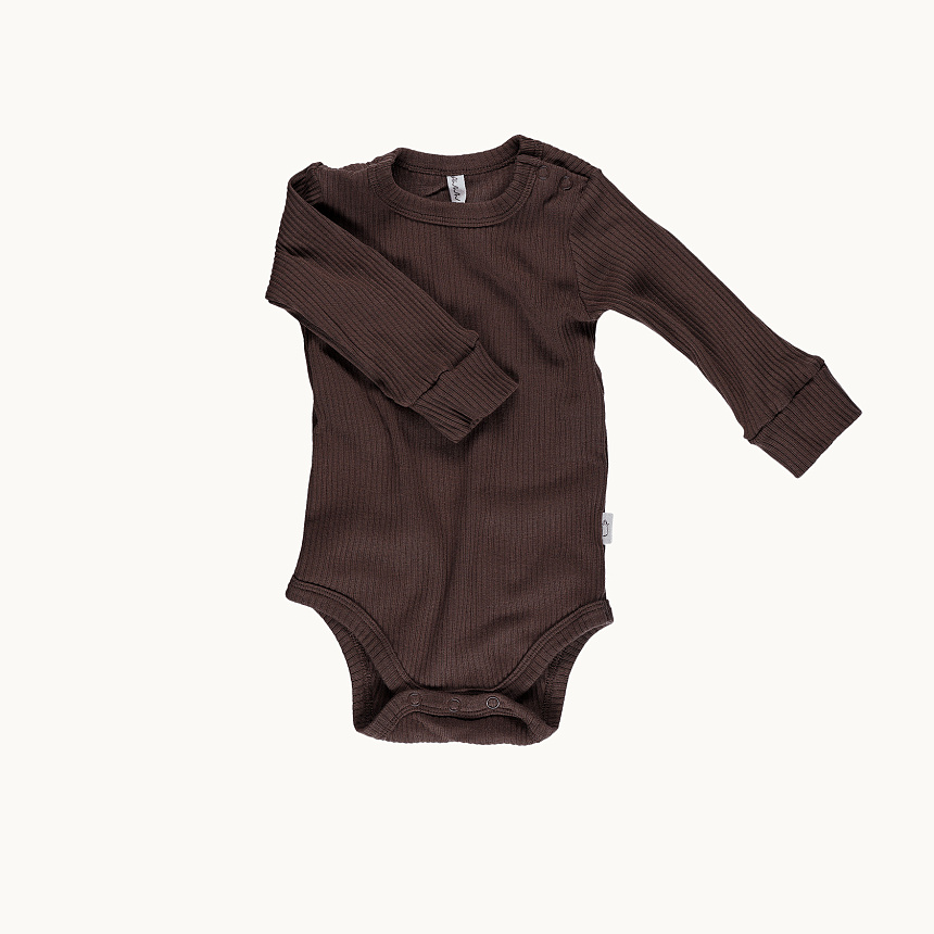 Боди с длинным рукавом шоколад