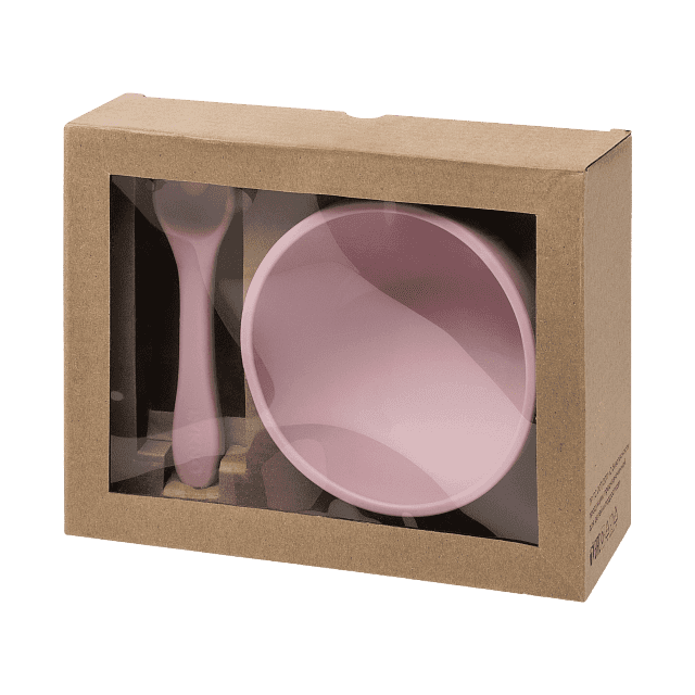 Набор детской силиконовой посуды LUKNO, розовый