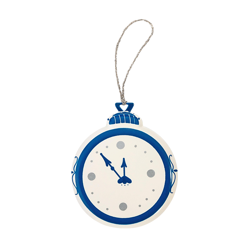 Ёлочная игрушка LUKNO &quot;Часы&quot;, синие