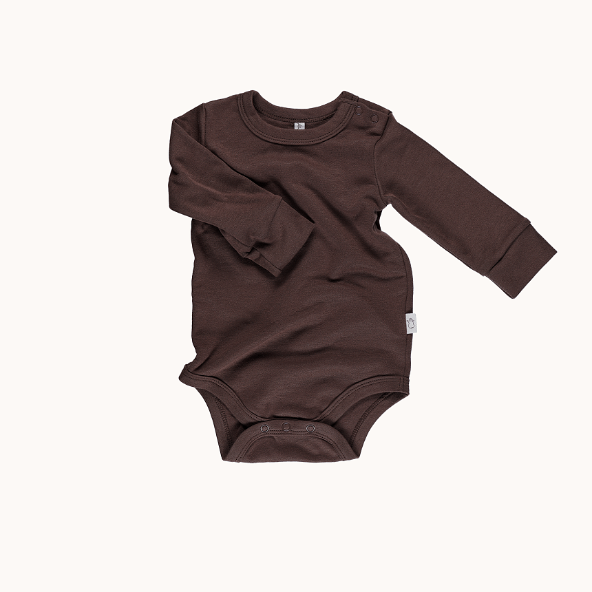 Боди с длинным рукавом шоколад