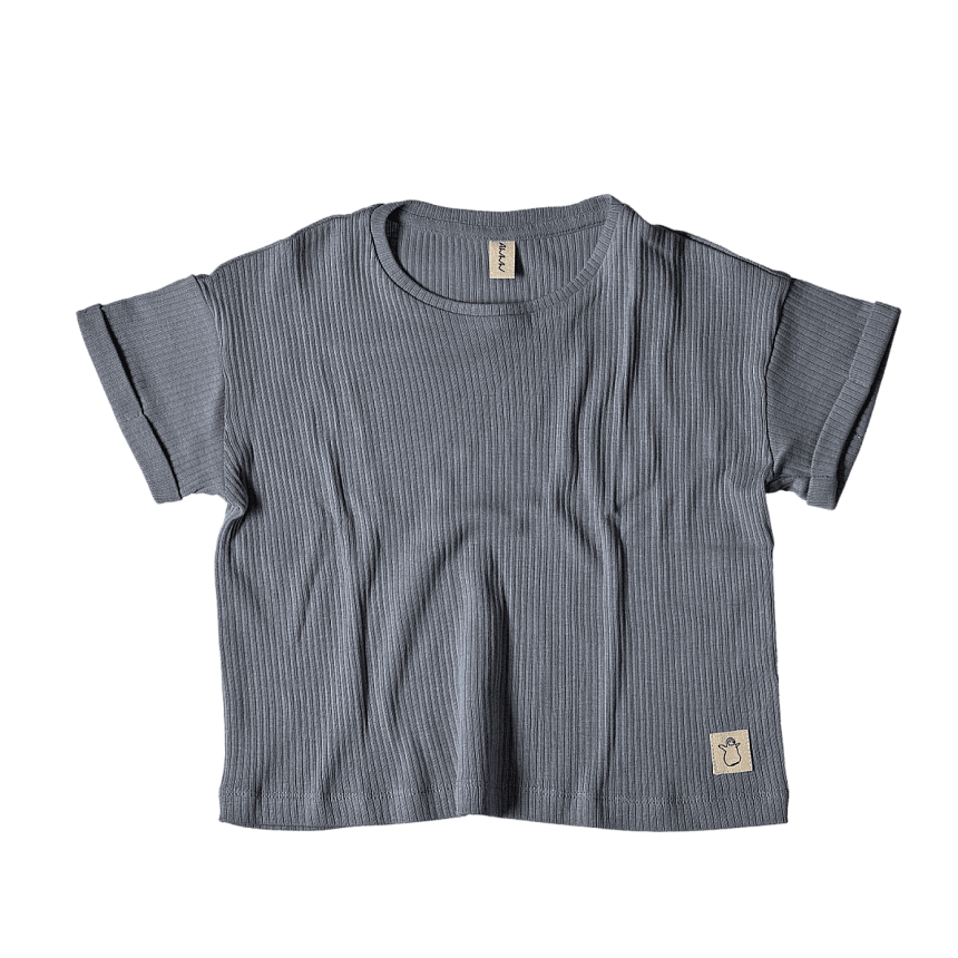 Футболка в рубчик oversize небо