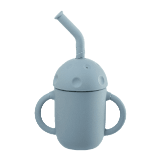 Поильник мини с крышкой и трубочкой LUKNO, туман