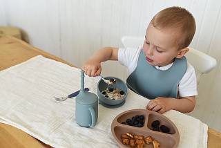 Набор детской силиконовой посуды LUKNO, туман