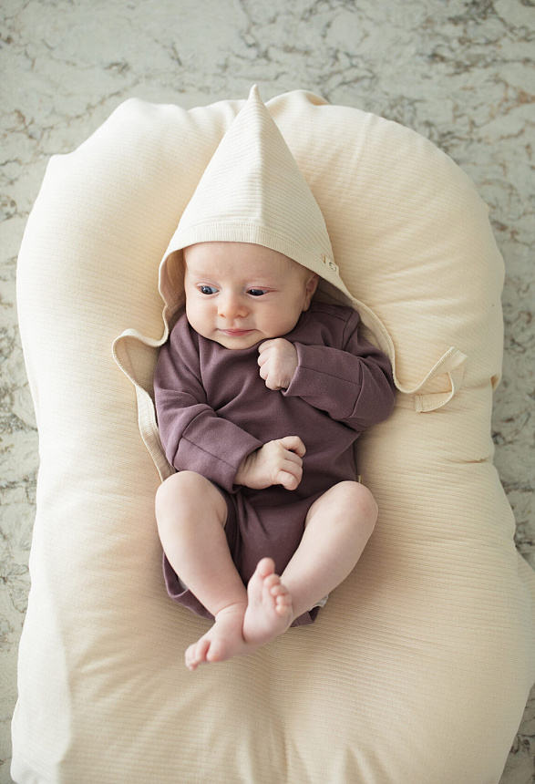 Боди с длинным рукавом слива