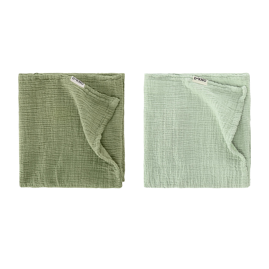 Набор муслиновых пеленок LUKNO, белая ива/лавровый лист